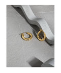 MInimalist Design Jewelry 925 Sterling Silver Circular Cool Geometry 18K Gold Hoop Earrings for Women HEH369