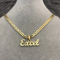 Customizable Stainless Steel Name Necklace Detachable Pendant Chains Gold Plated Figaro Chain Necklace for Parties and Weddings