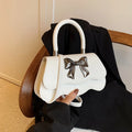 Bow Fashion Korean Handbag 2024 New Versatile Instagram One Shoulder Crossbody Bag Elegant and Minimalist Small Square Bag