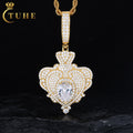 Fancy Fashion Design Women Gift Jewelry 925 Sterling Silver Bling Pear Cut Moissanite Diamond Iced Out Heart Pendant