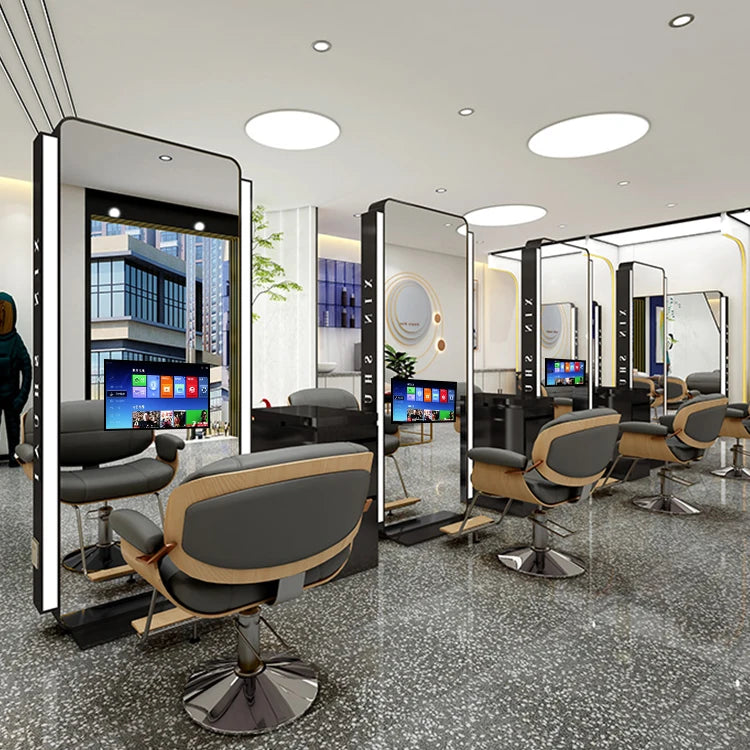 Single and Double-sided Barber Shop Hair Clipper Lens With LED Lights With Android TV Simple Japanese-style Salon Lens