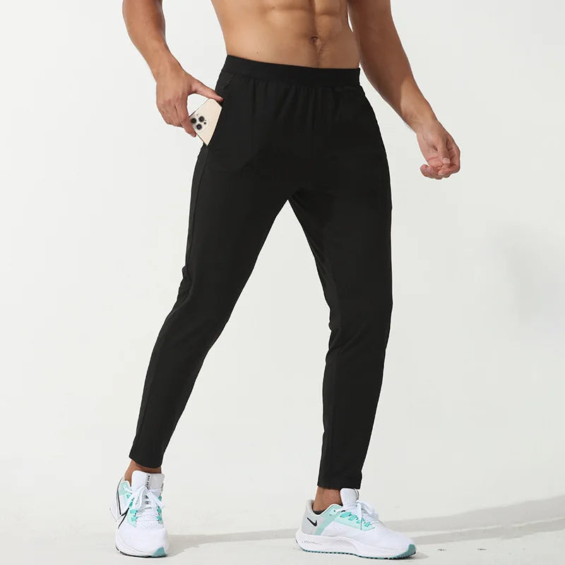 Spring New Style Sports Pants Men's Slim Outdoor Running Fitness Pants Large Size Casual Simple Solid Color Sports Trousers