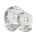 High Quality Luxury Gold and Marble White Ceramic Dinnerware Set Porcelain Kitchen Bowl Dishes for Restaurant Tableware
