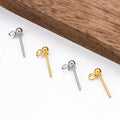 Stainless Steel Ball Stud Earring Accessories 3mm Simple Style 18K Gold Plating for DIY Hang Charm Jewelry DIY Earrings Findings