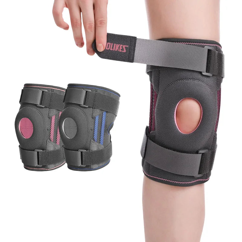 Aolikes Spring Support Orthopedic Knee Brace Patella Pads Adjustable Gym Running Workout Arthritis Compression Wrap 7911