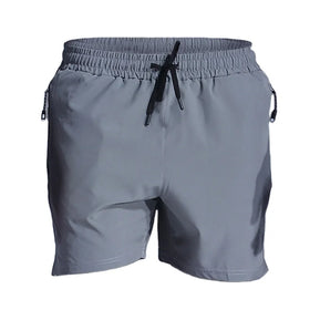Men's Summer Breathable Quick Drying Zip Pocket Gym Fitness Shorts Stretch Waistband for Workout 2pcs MOQ