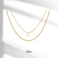 HOVANCI Double Layer Bead Chain Snake Chain Necklace PVD Gold Plated Stainless Steel Jewelry Joyeria De Acero Inoxidable