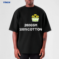 YINCH Garment Tshirt Customr Round Neck 260g 100% Cotton Men's T-shirt High Quality Drop Shoulder Blank t Shirts Anime Cos