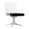 Armrest Comfortable Leather Swivel Executive Manager Acrylic Metal Caster Adjustable Black Minimalist Convertible Office Chair
