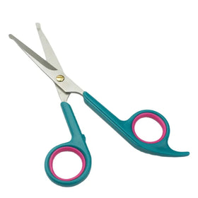 Stainless Steel Non-Foldable Safety Pet Grooming Scissors with Soft Plastic Handle
