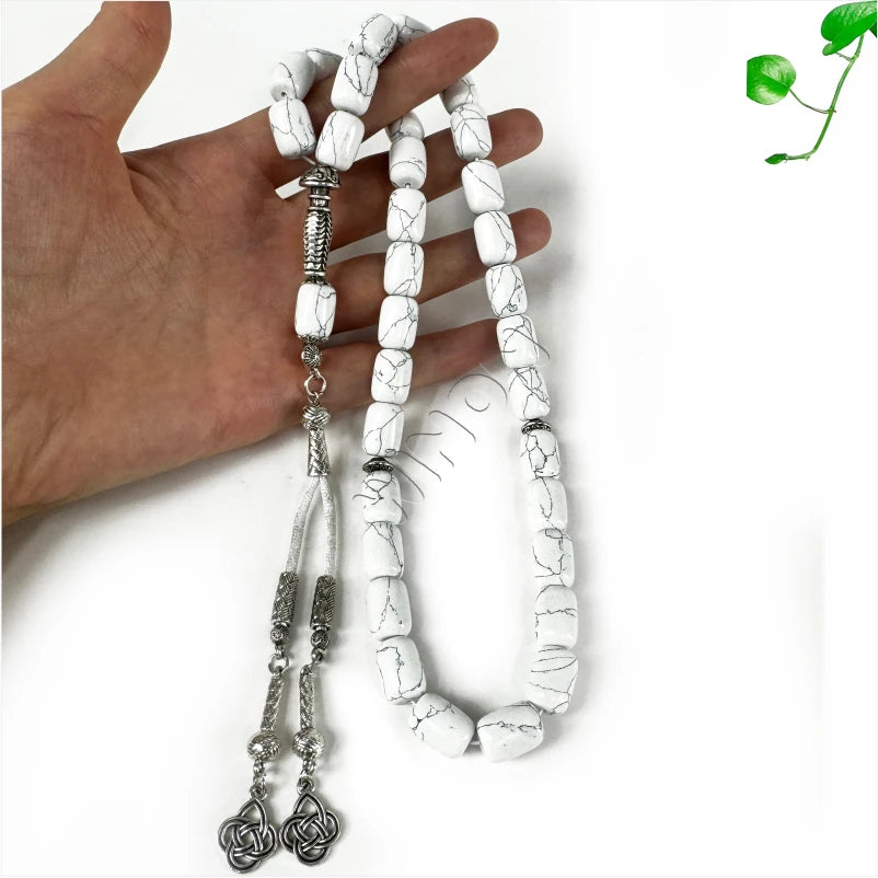10*14mm 33 Turquoise Beads Stone Beaded Necklace Islamic Prayer Beads Muslim Rosary Tasbih Tesbih Arab Accessories Islamic Gifts