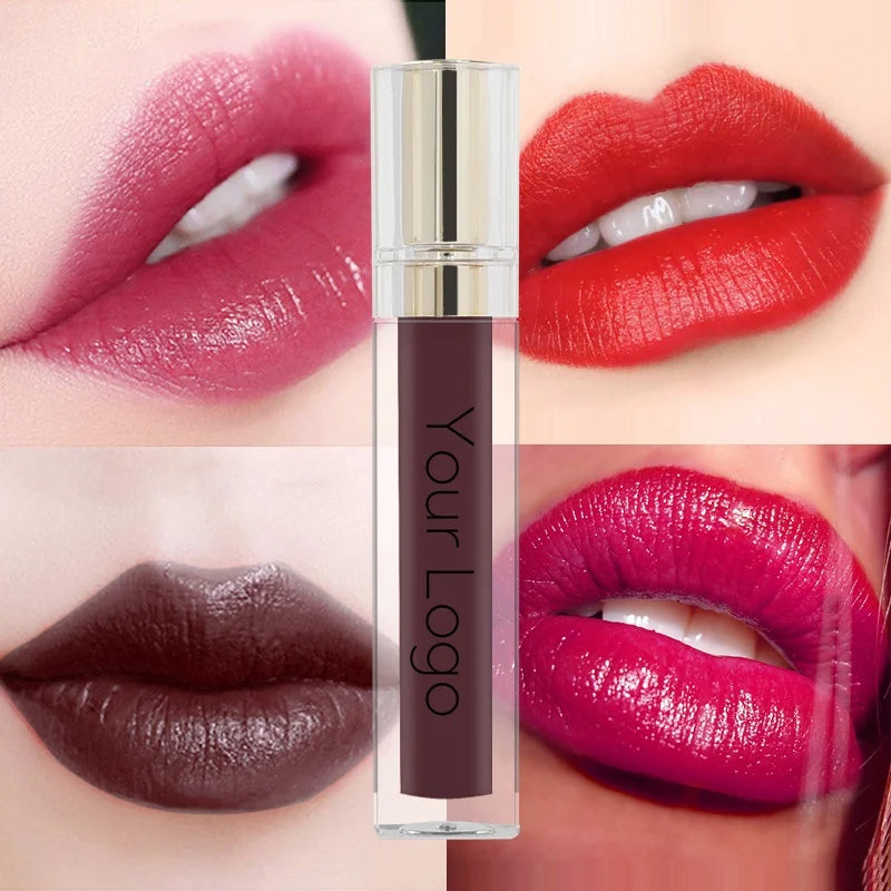 Wholesale Vegan Cosmetics Pink Clear Nude Lipgloss Vendor Custom Logo Glitter Lipgloss Private Label Matte Lip Gloss