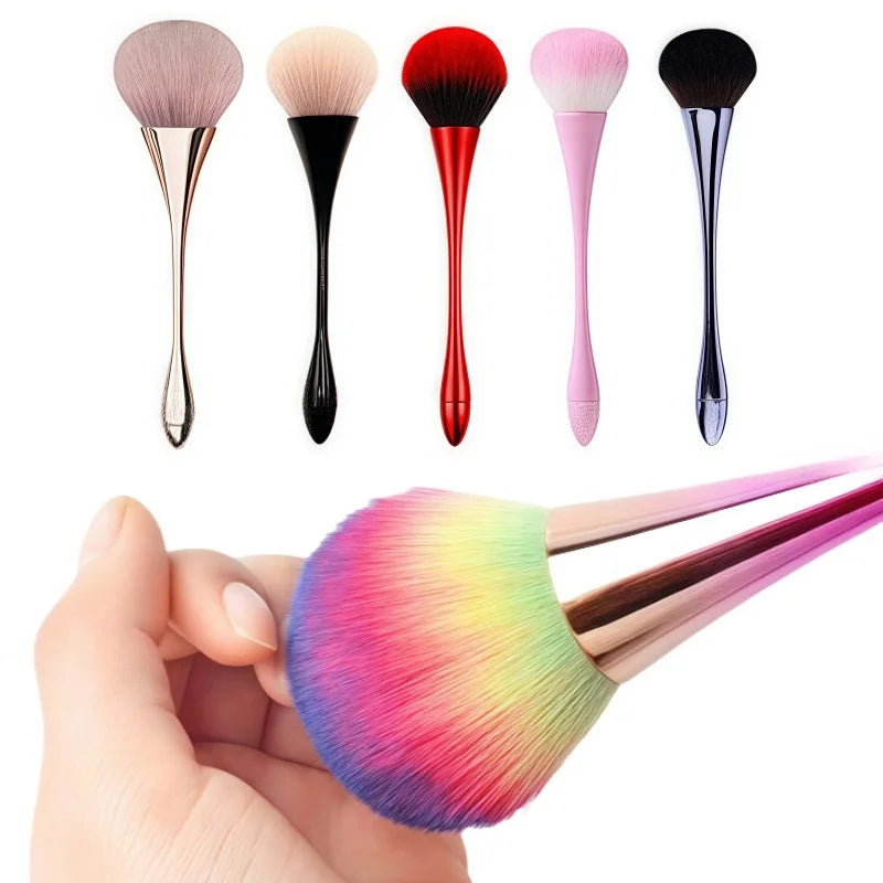 Hot Selling Large Soft Brush Nails Unique Streamlined Design Nail Cleaning Brush Multipurpose Use Powder Brush