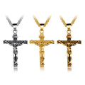 Hot Sale Religious Christian Jewelry Crucifix Jesus Cross Stainless Steel Pendant Necklace for Men