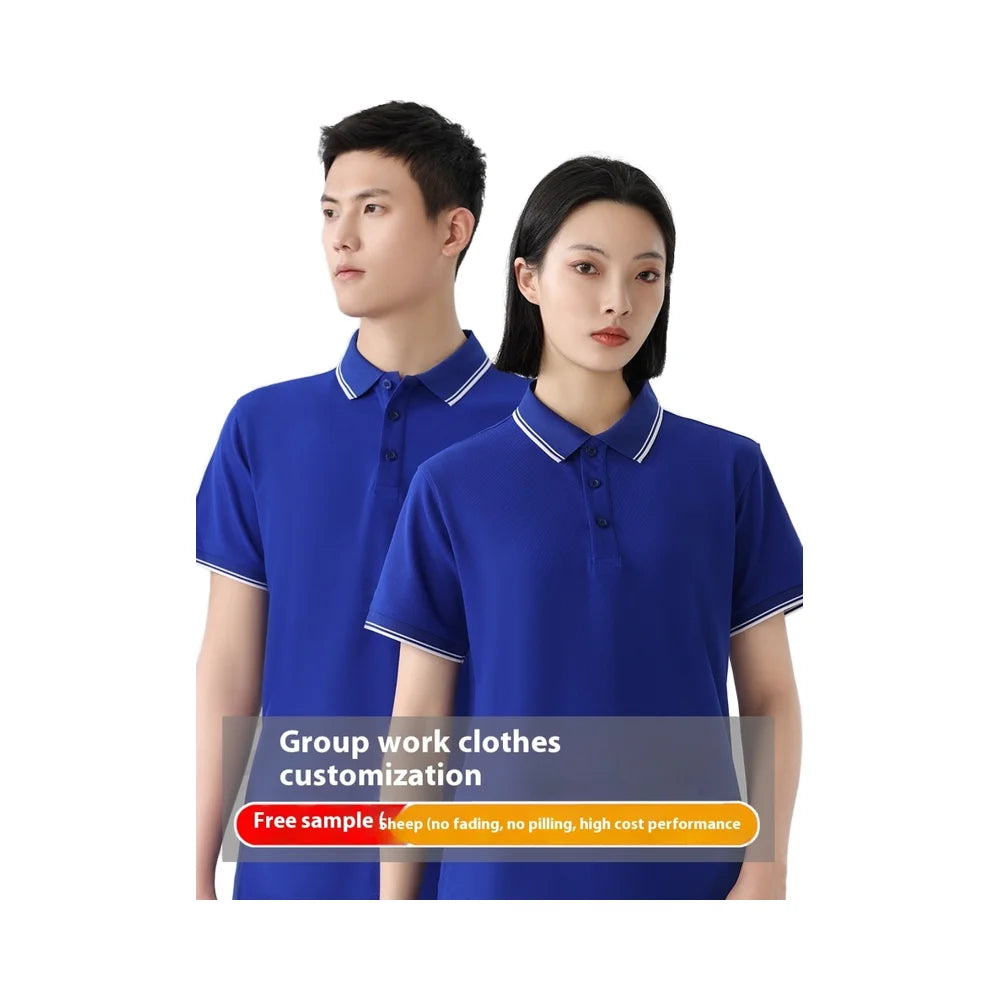 Wholesale Custom Men's Women's for Polo Shirt Lapel Short Sleeve Overalls Silk Cultural Printed Embroidery Solid Tooling T-Shirt