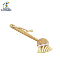 Eco-Friendly Natural Wooden Brush Long Handle Dish Cleaning Scrub for Kitchen Bottle Hanging Brush PP Material Hand Design
