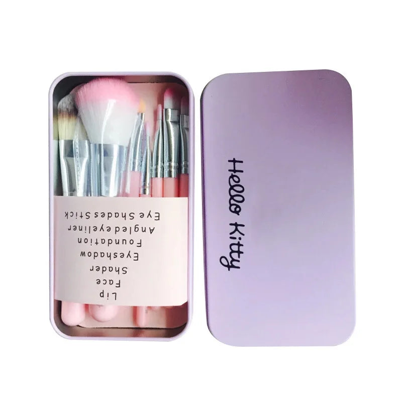 7 Makeup Brush Set Face Makeup Eyeshadow Eyeliner Lip Brush Set Tool With Metal Box Makeup Brushes