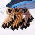 New Pearl Chiffon Shawl Malaysia Fashion Versatile Splicing Lace Women's Scarves Wholesale