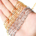 BCL1269  Hot Sale Jewelry Supplies Bulk Gold Plated Stainless Steel Flat Paperclip Paper Clip Chains for Jewelry Necklace Making