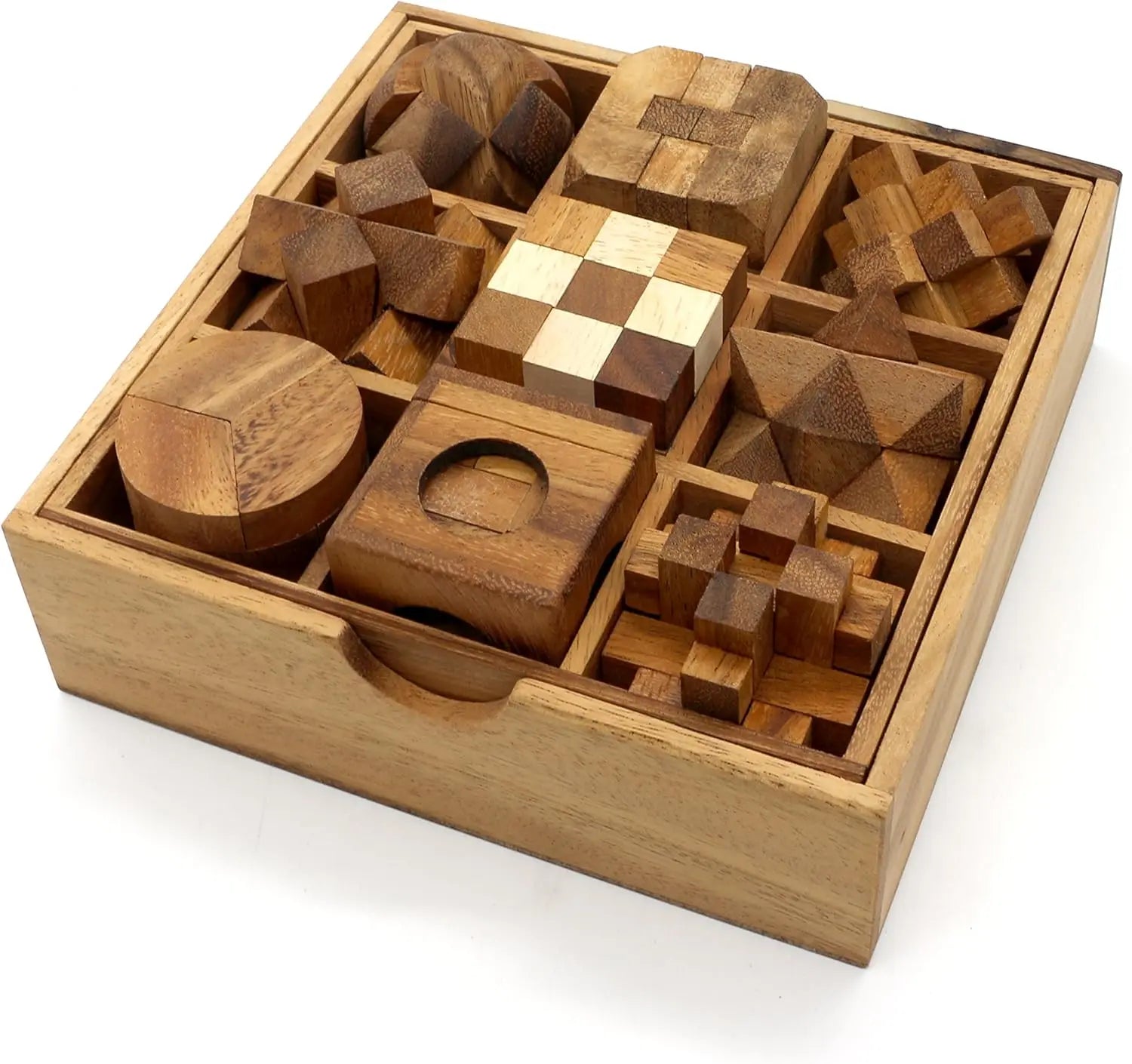 Wooden Puzzles Brain Teasers and Educational Games 9-Piece Wooden Puzzles Challenging Puzzles Suitable for a