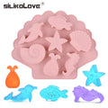 SILIKOLOVE Factory 7 Cavity Fish Starfish Shape Candy Moulds LFGB Platinum Non Stick BPA Free Silicone Cake Decoration Mold