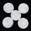 Different Shape Wholesale Crystal Flower of Life Selenite Coaster Charging Plate Carving for Decoration