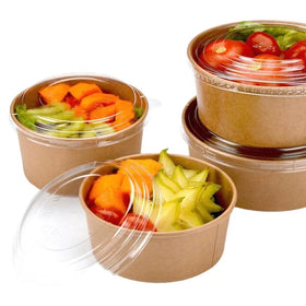 100% Food Grade Biodegradable Disposable Paper Salad Bowl