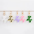 Cartoon Balloon Dog Keychain Colorful Rubber Purse Backpack Bag Pendant KeyRing Couple Gifts Puppy Pet Dog Animal Charm Keychain