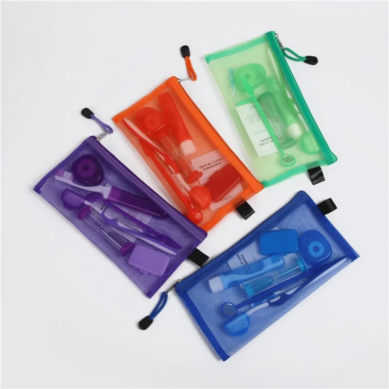 Dental Oral Care Travel Clean 8PCS Orthodontic Hygiene Kit Oral Cleaning Care Travel Toothbrush Kit