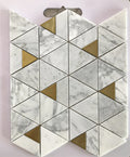 Triangle Shape Luxury Tiles Kitchen Bathroom Wall Tiles Metal Marble Stone Mosaic Floor Tiles