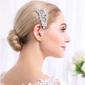Hot Sale Delicate Wedding Bridal Flower Crystal Rhinestones Hair Comb Hair Pin Accessories for Women and Girls
