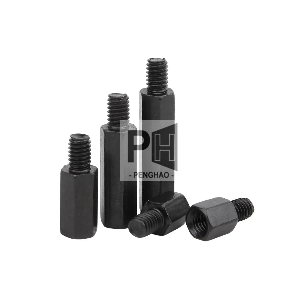 Black Hex Standoff PCB Motherboard Hexagon Male Female Spacer Carbon Steel M3 M4 Black Steel Hex Standoff Spacer