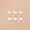 Fashion Sterling Silver 925 Custom 6mm Round Custom Engraved Available Charms for Necklace Jewelry Making