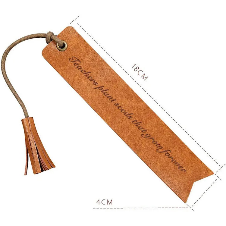 Wholesale Custom Vegan Leather Craft Tassel Rectangle Reading Genuine Leather Bookmark