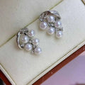 Vibrant Value Added Women's Grape Stud Earrings 4-5mm AAAA Grade Platinum Plated Natural White Bread Freshwater Pearl Cute Anti