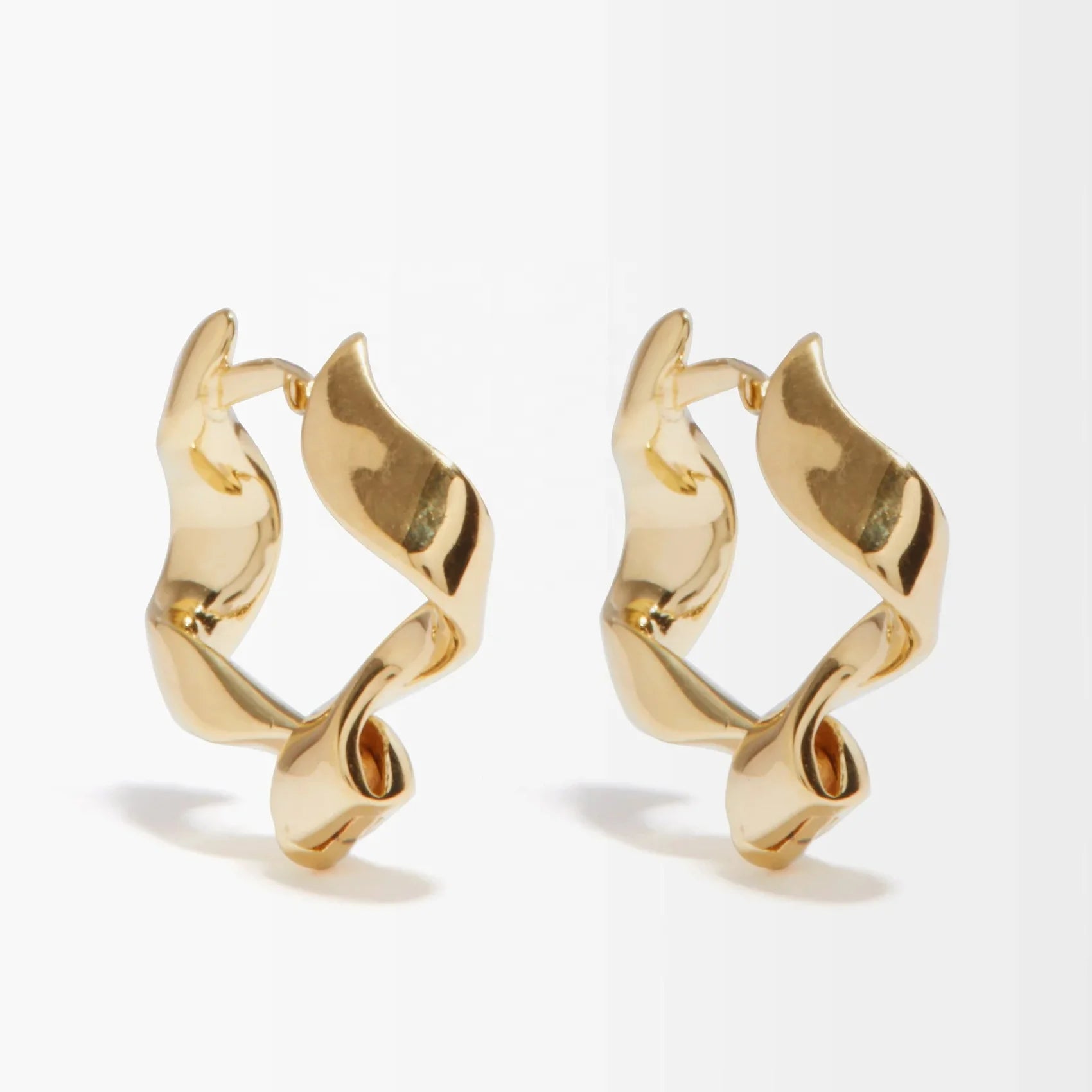 LOZRUNVE Unique Design Exquisite 925 Silver Gold Twisted Huggie Hoop Earring Jewelry Accessories