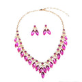 Luxury Exaggerated Women Dress Dinner Evening Party Wedding Jewelry Crystal  Rhinestone Statement Necklace Earring Jewelry Set