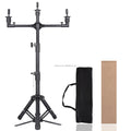 New Design Professional Stable Foot Pedal 3 Holders Mannequin Canvas Block Head Tripod Wig Stand for Multiple Wig Making Display