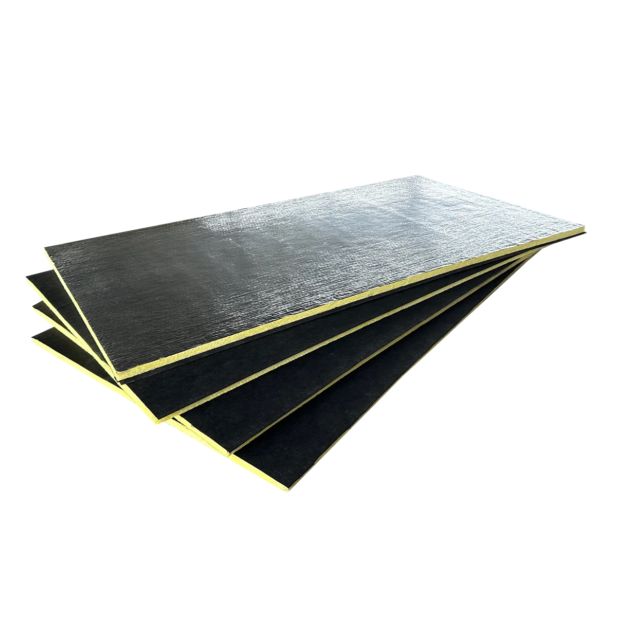 Hot Selling Insulation with Aluminum Foil and Black Fiber Tissue 48kg/m3 50mm Thermal Insulation HVAC System Glass Wool Panels
