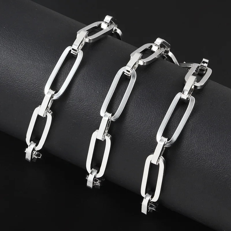 Stainless Steel Flat Oval Cross Chain Ornament Chain DIY Necklace Bracelet Choker Fashion Niche Light Luxury Wind