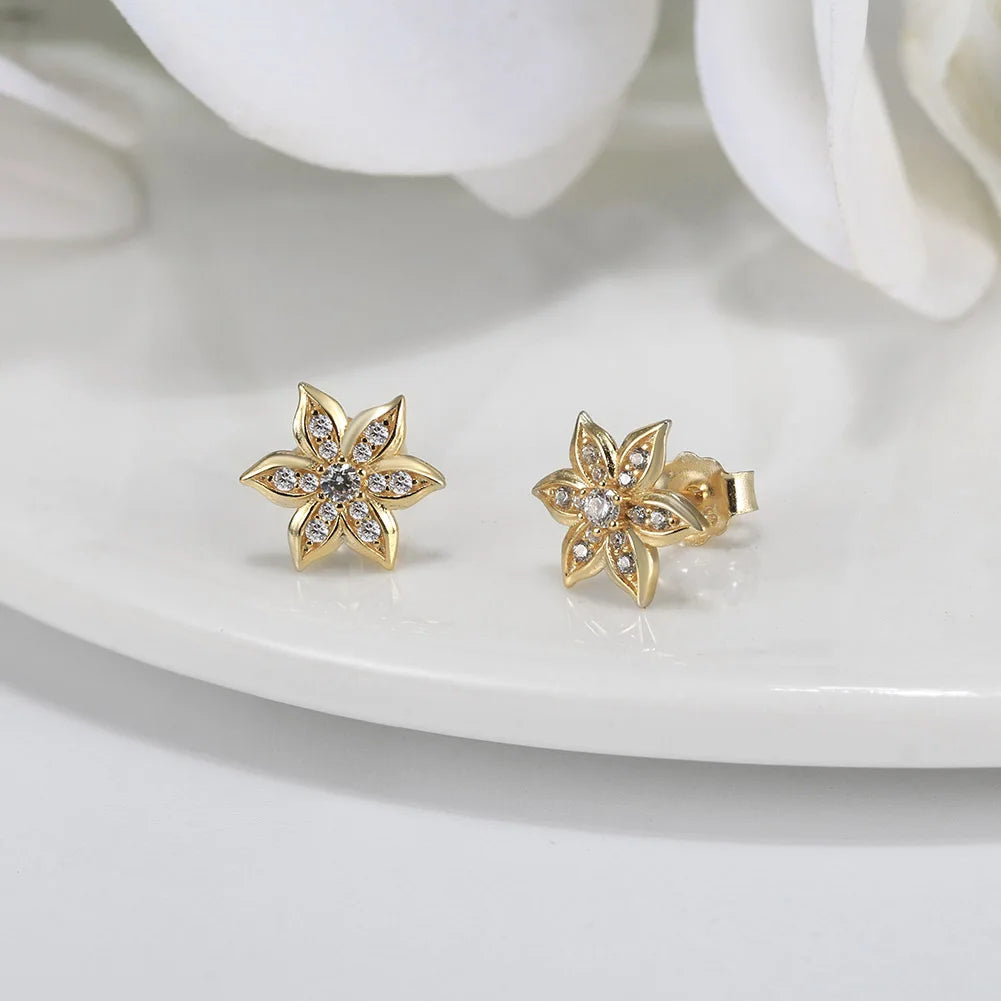 RINNTIN APE129 Minimalism Style Fine Jewelry Daily Wear Star Women Wholesale 14K Gold Plated 925 Sterling Silver Stud Earrings