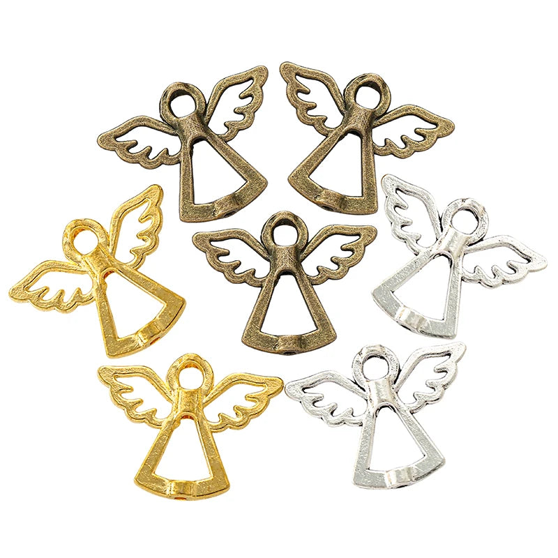 YuenZ Antique Silver Plated Bracelets Angel Charm Pendants Fashion Jewelry Making Findings DIY Charms Handmade I232