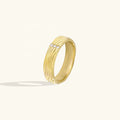 LOZRUNVE Custom Jewelry 18k Gold Plated Vermeil Simple Wave Wide Band Ring