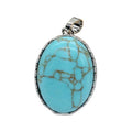 HZ DIY Charorite Green Turquoise Gemstone 925 Sterling Silver Jewelry Silver Plated Pendent