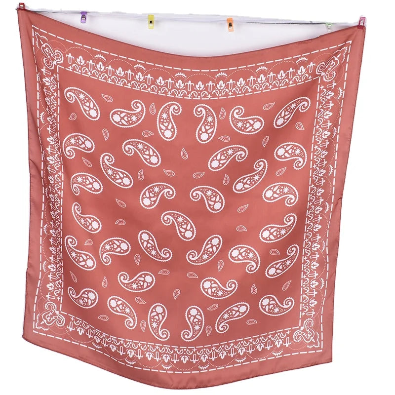 Eur-American  Hot Sale  Paisley 27.5 Inches Satin  Hair Scarf Silk Head Scarf Silk Bandana Hair Wrap Neck Scarf for Women