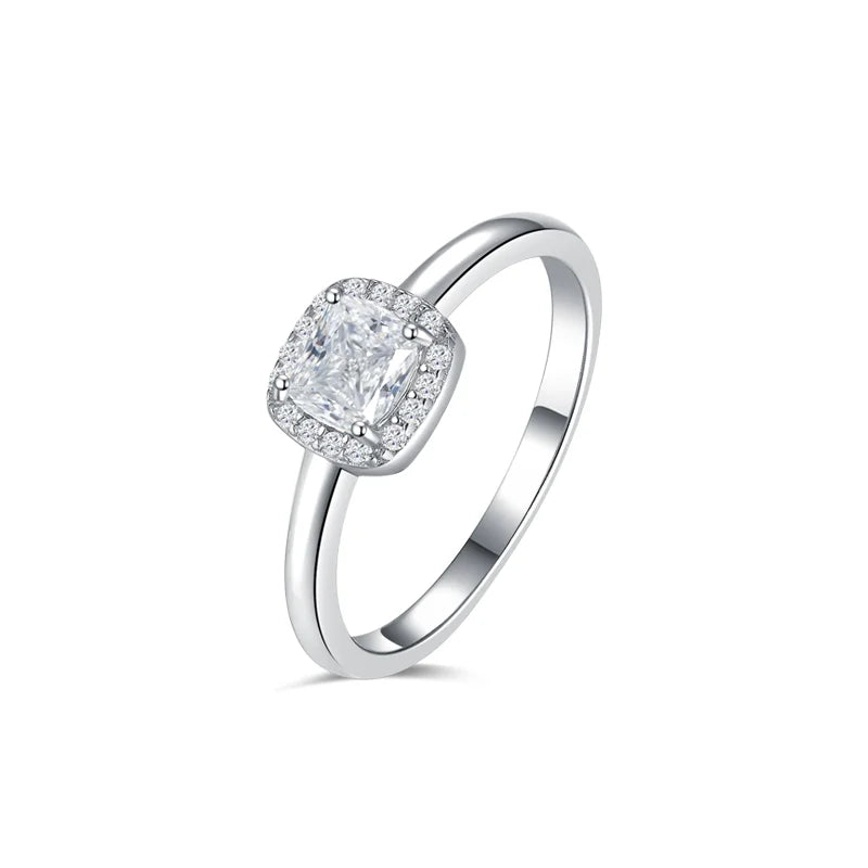 18K Gold Plated 925 Sterling Silver Women's Wedding Ring 0.5CT D Color VVS1 Clarity Moissanite Diamond Elegant Moissanite Rings
