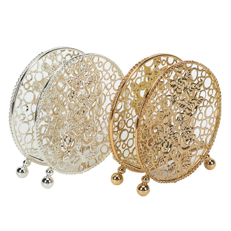 Elegant Rose Designs Metal Napkin Stand Holder Napkin Storage Holder Tissue Stand