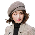 Autumn Winter Female Beret Retro British Wild Painter Hat in Simple Style Fashion Houndstooth Plaid for Outdoor Casual Scenes