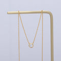 Vintage Women Jewelry Gift 925  Silver White Yellow Gold Rose Bezel Round Single Zircon Pendant Necklace