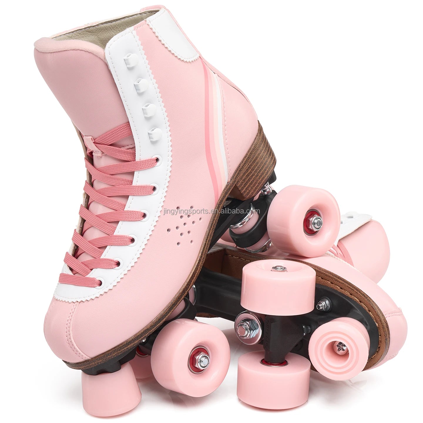 Factory Wholesale Custom Double Row the Skating Shoes White Roller Skates Beginner Skates Four-wheel